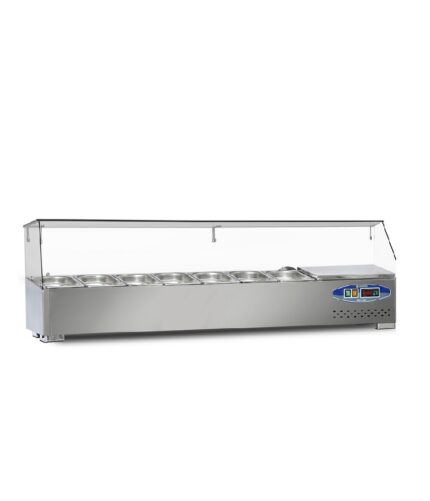 22SBS07-15 Refrigerated Countertop Salad Bar 120cm Gn 1/4 7 Tub